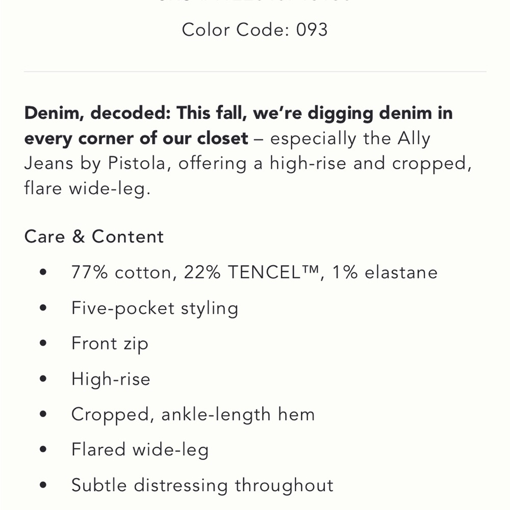 Pistola Ally High Rise Crop Flare Jeans- Never Worn! - Picture 5 of 8